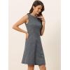 imageAllegra K Womens Plaid Dress Sleeveless A Line Vintage Houndstooth Work DressesNavy Blue