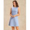 imageAllegra K Womens Plaid Dress Sleeveless A Line Vintage Houndstooth Work DressesSky Blue