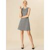 imageAllegra K Womens Plaid Dress Sleeveless A Line Vintage Houndstooth Work DressesWhite Black