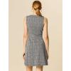 imageAllegra K Womens Plaid Dress Sleeveless A Line Vintage Houndstooth Work DressesWhite Black
