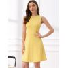 imageAllegra K Womens Plaid Dress Sleeveless A Line Vintage Houndstooth Work DressesYellow