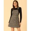 imageAllegra K Womens Plaid Overall Dress Vintage Checkered Suspender Skirt Short Pinafore DressApricot Blues