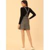 imageAllegra K Womens Plaid Overall Dress Vintage Checkered Suspender Skirt Short Pinafore DressApricot Blues