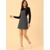imageAllegra K Womens Plaid Overall Dress Vintage Checkered Suspender Skirt Short Pinafore DressBlack Grey