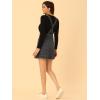 imageAllegra K Womens Plaid Overall Dress Vintage Checkered Suspender Skirt Short Pinafore DressBlack Grey