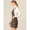 imageAllegra K Womens Plaid Overall Dress Vintage Checkered Suspender Skirt Short Pinafore DressBlackbrown
