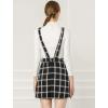 imageAllegra K Womens Plaid Overall Dress Vintage Checkered Suspender Skirt Short Pinafore DressBlackwhite