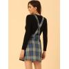 imageAllegra K Womens Plaid Overall Dress Vintage Checkered Suspender Skirt Short Pinafore DressBlue
