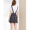 imageAllegra K Womens Plaid Overall Dress Vintage Checkered Suspender Skirt Short Pinafore DressBlueapricot