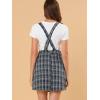 imageAllegra K Womens Plaid Overall Dress Vintage Checkered Suspender Skirt Short Pinafore DressBluebrown
