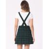 imageAllegra K Womens Plaid Overall Dress Vintage Checkered Suspender Skirt Short Pinafore DressBluegreen