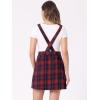 imageAllegra K Womens Plaid Overall Dress Vintage Checkered Suspender Skirt Short Pinafore DressBluered