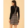 imageAllegra K Womens Plaid Overall Dress Vintage Checkered Suspender Skirt Short Pinafore DressBrown