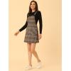 imageAllegra K Womens Plaid Overall Dress Vintage Checkered Suspender Skirt Short Pinafore DressBrown