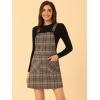 imageAllegra K Womens Plaid Overall Dress Vintage Checkered Suspender Skirt Short Pinafore DressBrown