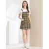 imageAllegra K Womens Plaid Overall Dress Vintage Checkered Suspender Skirt Short Pinafore DressBrownapricot