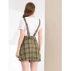 imageAllegra K Womens Plaid Overall Dress Vintage Checkered Suspender Skirt Short Pinafore DressBrownapricot