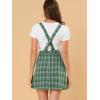imageAllegra K Womens Plaid Overall Dress Vintage Checkered Suspender Skirt Short Pinafore DressGreenblue B