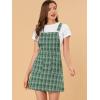 imageAllegra K Womens Plaid Overall Dress Vintage Checkered Suspender Skirt Short Pinafore DressGreenblue B