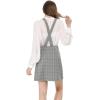 imageAllegra K Womens Plaid Overall Dress Vintage Checkered Suspender Skirt Short Pinafore DressGreengrey