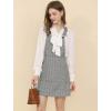 imageAllegra K Womens Plaid Overall Dress Vintage Checkered Suspender Skirt Short Pinafore DressGreengrey