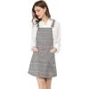 imageAllegra K Womens Plaid Overall Dress Vintage Checkered Suspender Skirt Short Pinafore DressPinkgrey