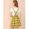 imageAllegra K Womens Plaid Overall Dress Vintage Checkered Suspender Skirt Short Pinafore DressYellow