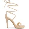 imageAllegra K Womens Platform Stiletto Heels Lace Up SandalsBeige