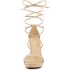 imageAllegra K Womens Platform Stiletto Heels Lace Up SandalsBeige