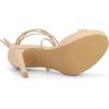 imageAllegra K Womens Platform Stiletto Heels Lace Up SandalsBeige
