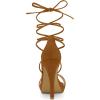 imageAllegra K Womens Platform Stiletto Heels Lace Up SandalsBrown