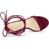 imageAllegra K Womens Platform Stiletto Heels Lace Up SandalsBurgundy