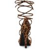 imageAllegra K Womens Platform Stiletto Heels Lace Up SandalsLeopard