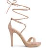 imageAllegra K Womens Platform Stiletto Heels Lace Up SandalsNude