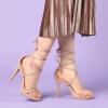 imageAllegra K Womens Platform Stiletto Heels Lace Up SandalsNude
