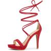 imageAllegra K Womens Platform Stiletto Heels Lace Up SandalsRed