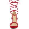 imageAllegra K Womens Platform Stiletto Heels Lace Up SandalsRed