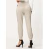 imageAllegra K Womens Satin Pants Drawstring Elastic Waist Straight Leg Ankle Length Dressy Joggers with PocketBeige
