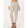 imageAllegra K Womens Satin Pants Drawstring Elastic Waist Straight Leg Ankle Length Dressy Joggers with PocketBeige