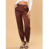 imageAllegra K Womens Satin Pants Drawstring Elastic Waist Straight Leg Ankle Length Dressy Joggers with PocketBrown