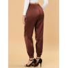 imageAllegra K Womens Satin Pants Drawstring Elastic Waist Straight Leg Ankle Length Dressy Joggers with PocketBrown