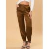 imageAllegra K Womens Satin Pants Drawstring Elastic Waist Straight Leg Ankle Length Dressy Joggers with PocketCoffee