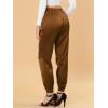 imageAllegra K Womens Satin Pants Drawstring Elastic Waist Straight Leg Ankle Length Dressy Joggers with PocketCoffee