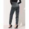 imageAllegra K Womens Satin Pants Drawstring Elastic Waist Straight Leg Ankle Length Dressy Joggers with PocketDark Grey