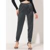 imageAllegra K Womens Satin Pants Drawstring Elastic Waist Straight Leg Ankle Length Dressy Joggers with PocketDark Grey