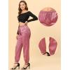 imageAllegra K Womens Satin Pants Drawstring Elastic Waist Straight Leg Ankle Length Dressy Joggers with PocketDusty Pink