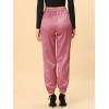 imageAllegra K Womens Satin Pants Drawstring Elastic Waist Straight Leg Ankle Length Dressy Joggers with PocketDusty Pink
