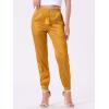 imageAllegra K Womens Satin Pants Drawstring Elastic Waist Straight Leg Ankle Length Dressy Joggers with PocketGold