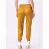 imageAllegra K Womens Satin Pants Drawstring Elastic Waist Straight Leg Ankle Length Dressy Joggers with PocketGold