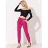 imageAllegra K Womens Satin Pants Drawstring Elastic Waist Straight Leg Ankle Length Dressy Joggers with PocketHot Pink